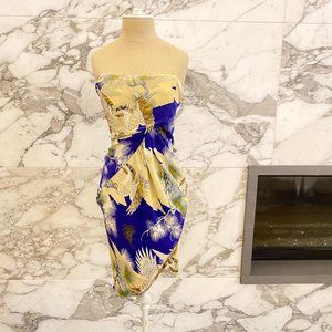 Foley + Corinna Blue and Cream Sequin Eagle Dress